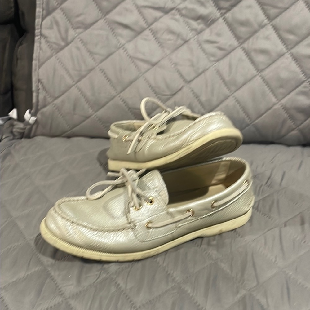 Women's Gray/silver Sperry Boat Shoes